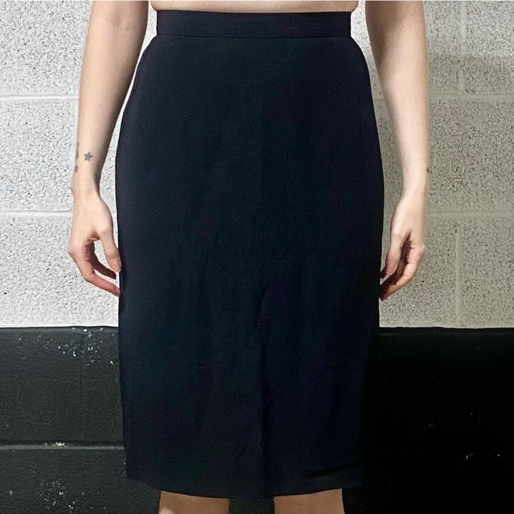 Vintage Ungaro Black Pencil Skirt Size 6